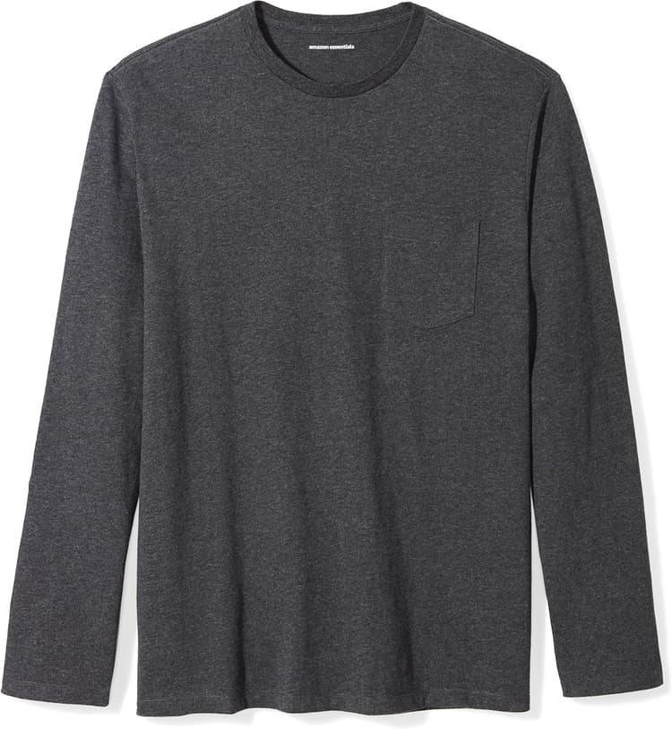 Amazon Essentials Men's Regular-Fit Crewneck Long-Sleeve T-Shirts