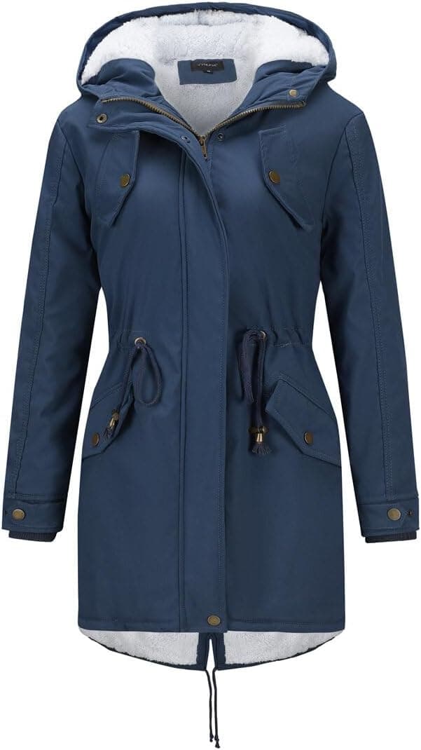 YYNUDA Manteau Femme d'hiver Chaud Parka Mi-longue Veste d'hiver Blouson à Capuche épais Fourrure Blouson avec Capuche Grande Taille