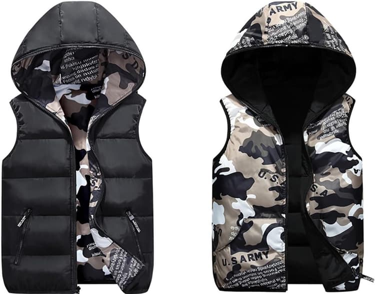 Enfants Puffer Matelassé Gilet Veste Filles Garçons Doudoune Sans Manche Gilet à Capuche Veste Hiver Manteaux
