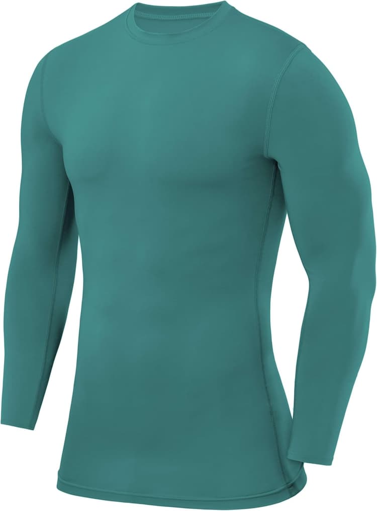 T-Shirt de Compression Manches Longues pour Football/Running - Tee-Shirt de Sport Col Rond pour Homme