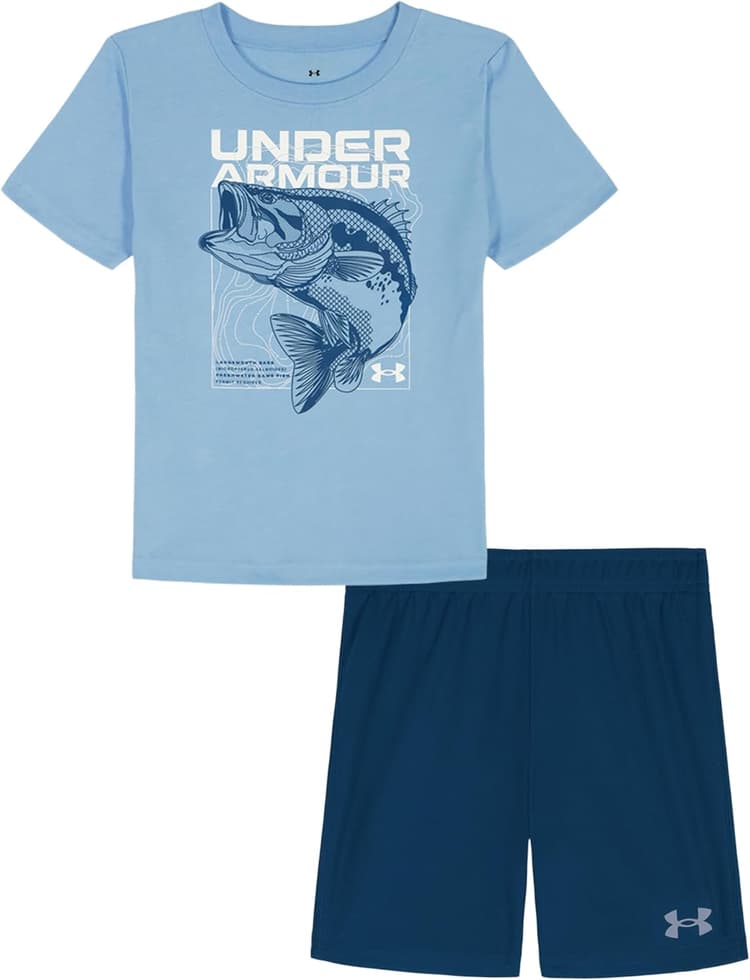 Under Armour baby-boys 2-piece Short Sleeve Graphic T-shirt and Shorts Set, Lightweight & Breathable