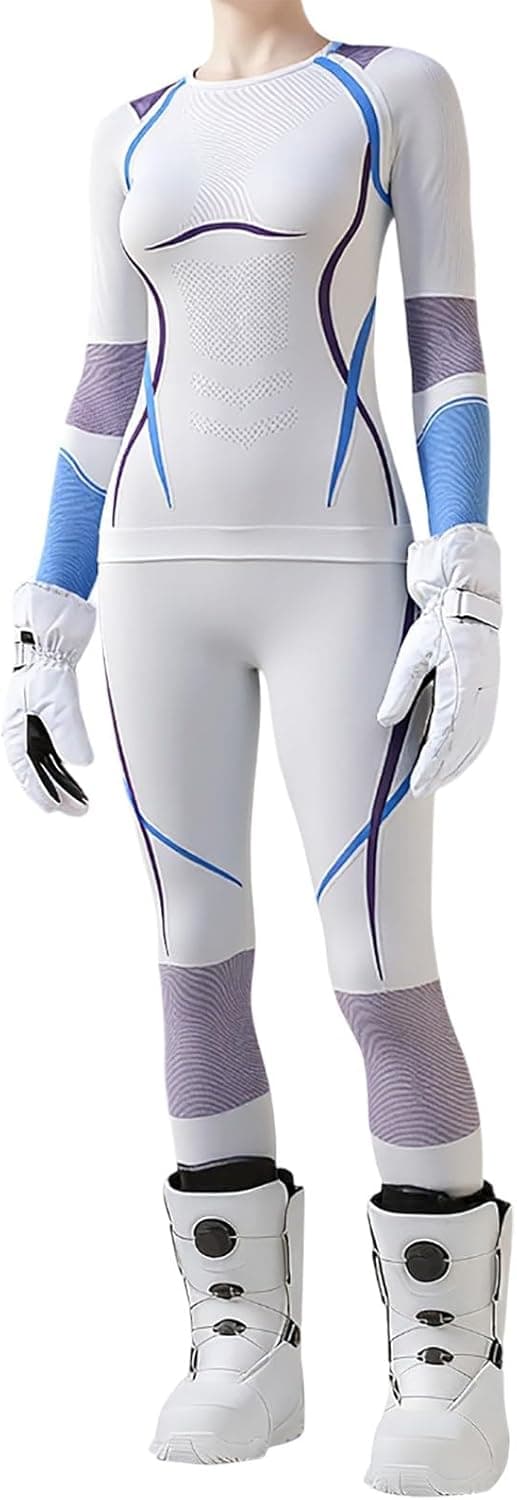 Combinaison Technique Femme pour Sport d'hiver sous-Vêtements Compression Thermique Haute Performance Respirante Evacuation Humidité
