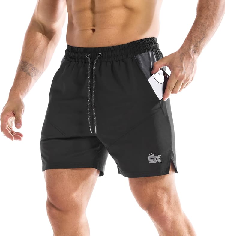 BROKIG DryLite Short Sport Homme Légers Shorts Running Musculation Séchage Rapide,Short Fitness Respirant Course Hommes