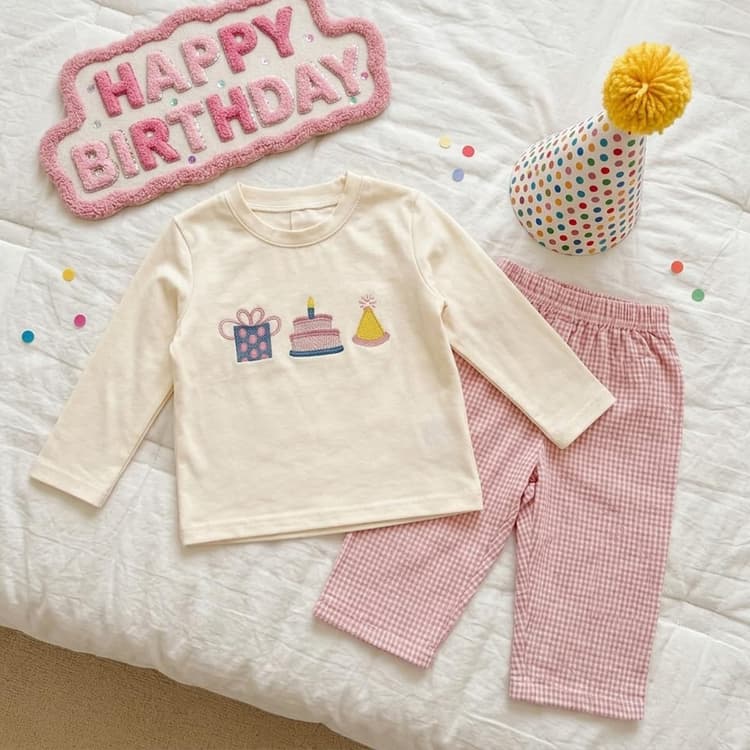Ensemble de chemises à manches longues pour bébé fille - Pull en coton doux et respirant - Élastique pour fête d'anniversaire - Vêtements pour tout-petits
