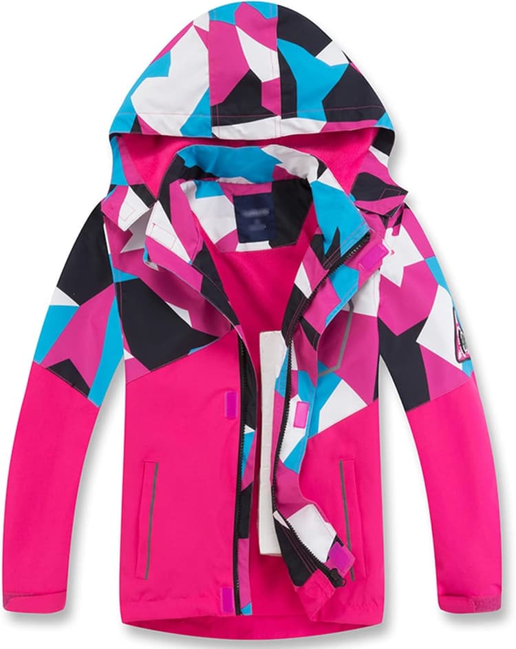 Coupe Vent Imperméable Doublé Polaire Garçon Camouflage