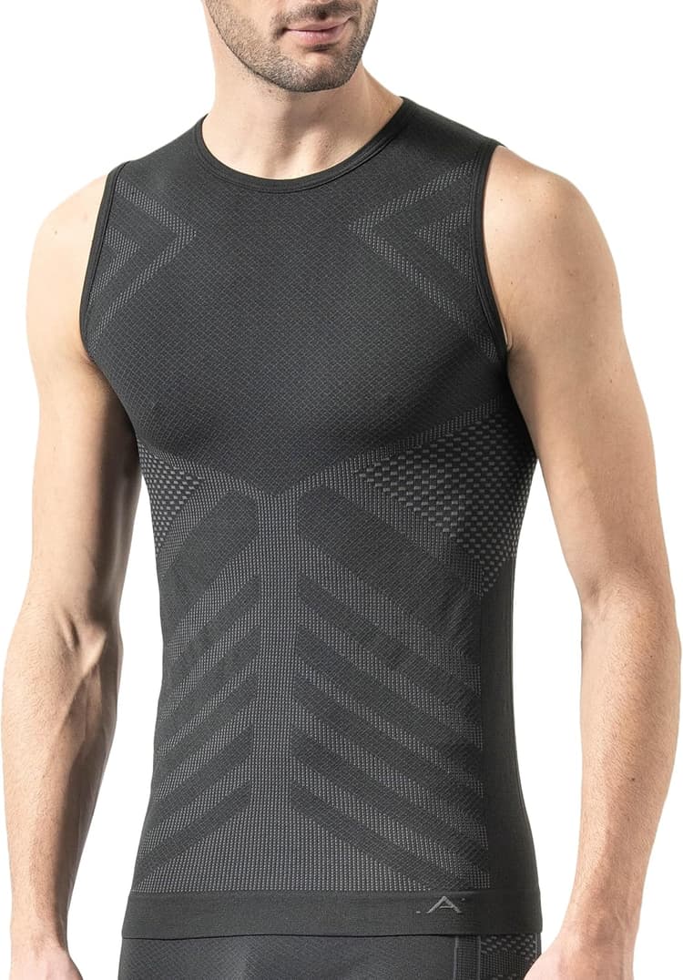 Risalti Haut Thermique Homme sans Manches Energy – Débardeur Hiver Élastique, Respirant et sans Couture – Made in Italy