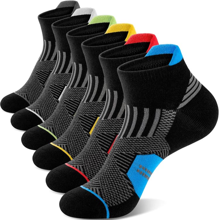 Chaussettes Homme, Chaussettes Basses Courte Homme Femme, Lot de 6 Paires Soquettes Homme Sport, chaussettes coton Respirant et Anti-transpiration pour Running, Travail, Randonnées
