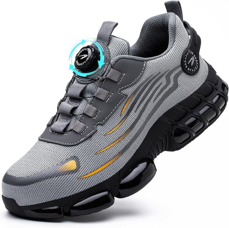 Chaussures de Sécurité Hommes Légère Chaussures de Travail Respirantes Basket Securite Embout en Acier Mode Confortable Antidérapante Chaussure de Securite 38-46 EU